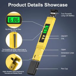ACU-CHECK All-New pH Meter for Water - High Accuracy Digital pH Tester (0.01 Precision) with UL Certification and 3 pH Calibration Powders - Ideal for Home Water, Hydroponics, Aquariums, Pools image 1