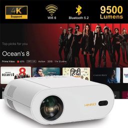 4K Projector, HINISO Projector R1 Upgraded 9500 Lumens with WiFi 6 and Bluetooth 5.2 | Auto Keystone | AutoFocus, Native 1080P Home Theater Movie Projector Compatible with Phone/Laptop/TV Stick image 1