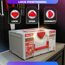 iBELL Dual Size Stackable Tool Storage Boxes - TB215-1 (Large) & TB105-1 (Medium) - Durable PC+ABS image 2