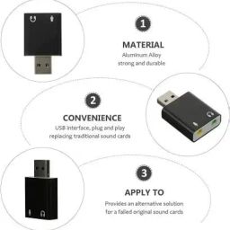 MaK World® USB External Stereo Sound Card 3.5mm Headset and Microphone Jack for Windows, Mac, Linux, Laptop, PC, PS4, PS5, MacBook Pro (Multicolor) image 4