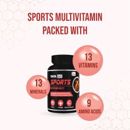 Tata 1mg Sports Multivitamin | With Zinc, Vitamin C, Vitamin D, Calcium and Iron,Supports Energy,Immunity,Performance & Stamina | Pack of 60 Tablets image 4