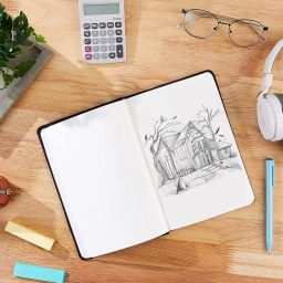 Amazon Basics Artists Sketch Book | A5 Size, 160 Pages | 100 GSM Acid-Free Paper | Durable Hardcover with Elastic Strap | Ideal for Sketching, Drawing, Shading, Mandala, Fine Art & Professional Use image 4
