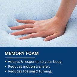 Comforto Memory Foam Mattress Topper (72x30x2 Inches) | Premium 2-Inch Pressure-Relieving Foam Topper | Single Size Topper | Soft & Supportive for Better Sleep | Durable and Long-Lasting Comfort image 5