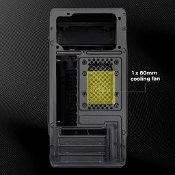 ZEBRONICS Flow Cabinet/Case, Mini-Tower, Supports mATX | ITX, 80mm Cooling Fan, Front Panel Multicolor LED Strip, ODD Support, USB 3.0, 3X USB image 2