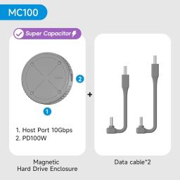 Hagibis Magnetic M.2 2230 NVMe SSD Enclosure with Magsafe for iPhone 15 Pro Max ProRes, USB C 3.2 Gen2 10Gbps to NVMe Adapter, Aluminum External SSD Case for MacBook, iPad Pro, Android (MC100) image 1