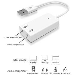 USB Sound Card | External Stereo Sound Card with 3.5 mm Headphone and Microphone Socket | 7.1 Channel Audio Adapter for PC, Laptop, Mobile image 2