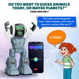 Mirana Moonwalker | Smart Interactive Walking & Talking Robot | USB Rechargeable Type-C | in-Built Bluetooth Speaker | Remote & App Controlled Toy for Kids 2+ 3+ 4+ 5+ 6+ Years (Light Grey) image 3