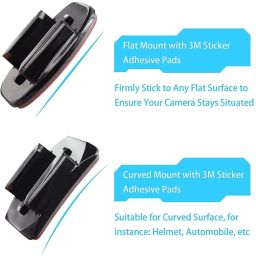 Quikprof Helmet Front Mount Kit with Curved j Hook Bracket for Action Camera/SJCAM/Xiaomi Yi (with 3M Adhesive) image 1