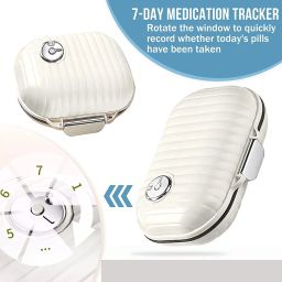 CBEX Pill Box 7 Days, Set of 2 Pill Organizer for Daily Medicine, Large & Small Travel Pill Case with 7 Compartments, BPA-Free Portable Pill Container for Vitamins & Medication image 2