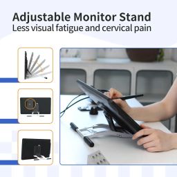 Drawing Tablet with Screen GAOMON PD1561 Drawing Monitor Art Tablet with Adjustable Stand, 10 Shortcut Keys, Tilt Support, Battery-Free Pen, 15.6-inch Graphics Tablet for Mac, Windows PC image 4