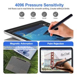 Slim Pen 2 for Microsoft Surface with 4096 Pressure, Eraser & Right-Click, Palm Rejection,Graphite Nib,for Surface Pro 11/10/9/8/7/6/5/4/3/X,Surface Go 3/2/1,Book 3/2/1,Laptop1-3,Surface Studio 2+/2/1 image 4