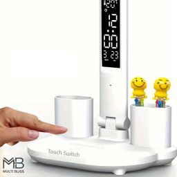 MULTI BLISS® 7 in 1 Dual Head LED Desk Lamp, Eye Protection, Pen Holder, Work from Home Essentials, Clock, Date, Temperature, Rechargeable, Touch, image 4