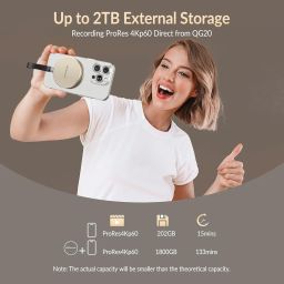 GiGimundo GQ20 Ultra-Slim Magnetic Portable SSD 512GB - Max 20Gbps High-Speed, Compact Stylish USB-C External Drive for Windows, Mac, Android - Round Design, Fast File Transfer image 4