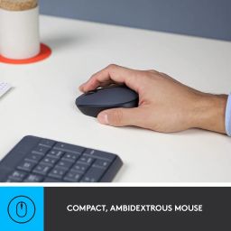 Logitech MK235 Wireless Keyboard and Mouse Set for Windows, 2.4 GHz Wireless Unifying USB Receiver, 15 FN Keys, Long Battery Life, Compatible with PC, Laptop - Black image 1