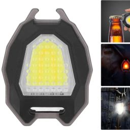 alvarin COB Mini Keychain Light, Mini LED Flashlight, 1000 Lumen Bright Rechargeable Small Led Flashlights, Outdoor Flashlight as Bottle Opener and Signal Light with Lighter image 2
