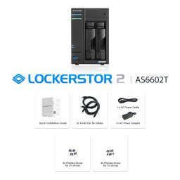 Asustor Lockerstor 2 AS6602T - 2 Bay NAS, Quad-Core 2.0GHz CPU, 2 2.5GbE Ports, 4GB RAM DDR4, 2 M.2 SSD Slots Network Attached Storage (Diskless) image 4
