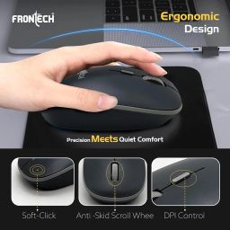 Frontech 61-Key Ultra-Compact Wireless Rechargeable Keyboard & Mouse Combo – 2.4 GHz Nano Receiver, 1600 DPI Precision, Plug-and-Play (KB-0032) image 5