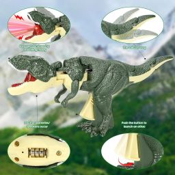 Gooyo Dinosaur Toy Gun & Musical Toy Gun for Kids with Biting Roaring Function, Simulation Sound Effect Will Shake Head Swing Tail (Green Color) image 5