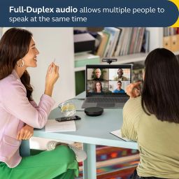 Jabra Speak2 40 Portable Speakerphone - 4 Noise-Cancelling Mics, Full-Range 50mm Portable Speaker, Wideband Audio and USB-A and USB-C Connections - Certified for Zoom and Google Meet - Dark Grey image 2