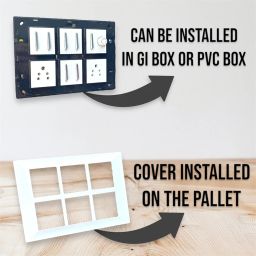 Stylish 12 Modular White Plate Set with 2 Sockets, 1 Regulator, and 7 Silver Switches image 1