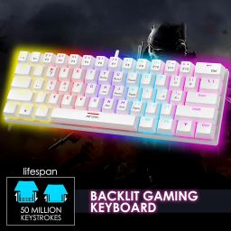 Ant Esports MK1200 Mini 60% Wired Mechanical Gaming Keyboard – Red Switch, Rainbow Backlit, 61 Keys, Anti-Ghosting, USB, Compact TKL – Compatible with Windows, macOS, PS5, Xbox, Laptop & PC (White) image 5
