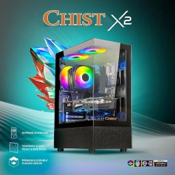 CHIST Gaming PC (Xeon E5 2650 V4 Processor 12 Cores 24 Threats Processor / DDR4 16GB Ram/ 512GB NVMe SSD/GT 730 4GB DDR5 Graphic Card/Gaming Cabinet/WiFi adoptor/Windows 10 Trail) Ready to Play image 1