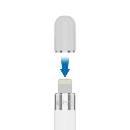 TechMatte Magnetic Replacement Caps Compatible with Apple Pencil 1st Generation-Cap Tether Included (2 Pack) image 1