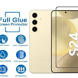 OpenTech® Military-Grade Tempered Glass Screen Protector Compatible for Samsung Galaxy S24 5G / Samsung Galaxy S25 5G with Edge to Edge Coverage and Easy Installation kit image 1