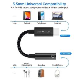 AUDIOCULAR D07 Slim CX31993 Portable DAC Dongle Connector Mobile Audio Adapter, Type C to 3.5mm DAC for iPhone 16 Series /15 Series, Galaxy S25/S24 Ultra/S24 & Other Type C Phones image 2