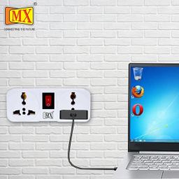 MX Cordless Wall Socket Multi Outlet Extension Board with On/Off Switch Travel Adaptor 2 Universal Sockets Cordless Extension Board for Home,Office image 4