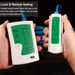 CP-Tech Network Cable Tester, RJ45 And RJ11 Lan Tester With 9V Battery, LED Indicators RJ12 CAT5 CAT 6 UTP Ethernet. (Tester+Battery) image 2