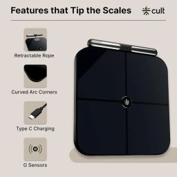 Cult Smart Scale Pro, US FDA Approved, 50+ Parameters, Body Fat Scale, BMI, 10 members, Bluetooth Weight Machine, Body Fat Analyzer, LED Display. image 5