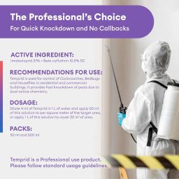 Temprid For Cockroach, Bedbugs And House Flies | Permanent Solution For Cockroach, Bed Bugs And House Flies | No Smell | No Kerosene Required | Mix Only With Water | Pest Control (50 ml), Liquid image 5
