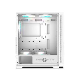 Circle Furious MESH White 360 ARGB Mid- Tower Computer Case | Gaming Cabinet - White | Support ATX, M-ATX, ITX | Pre- Installed 3 x 120mm Front and 1 x 120 mm Rear ARGB Fans image 4