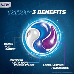 Surf Excel Matic 3 In 1 Smart Shots 17 Pcs, Laundry Detergent Tablets Pods For Tough Stain Removal In Front Load & Top Load Washing Machines, Fragrance + Care image 3