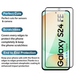 OpenTech® Military-Grade Tempered Glass Screen Protector Compatible for Samsung Galaxy S24 FE 5G with Edge to Edge Coverage and Easy Installation kit image 2