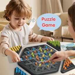 Kidology Chain Triangle Chess Game – Triggle Rubber Band Game for Kids & Adults, Fun Family Board Game, Brain Teaser Puzzle, Interactive Chess Set for 2-4 Players image 4