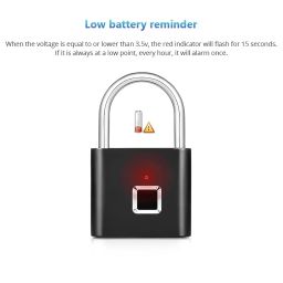 Dangfly Smart Biometric Fingerprint Padlock – Keyless Security Lock with Up to 10 Fingerprint Storage, Rechargeable Battery & LED Indicator, Durable Waterproof Metal Design for Home image 3