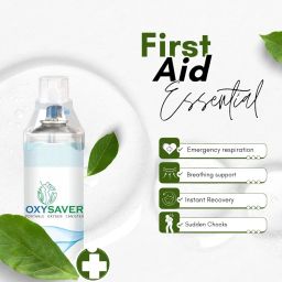 Oxysaver Portable Oxygen Canister | 12L (Up to 250 Breaths) | Instant Support for Low Oxygen, Breathing Difficulties, Choking & Emergency Respiration | Lightweight & Travel-Friendly image 1