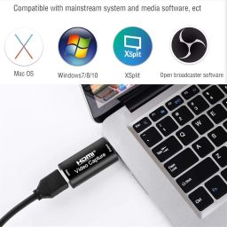 Microware Audio Video HDMI Capture Cards, HDMI to USB 2.0, HDMI Capture Device 1080p60, Record via DSLR Camcorder for High Definition Acquisition, Live Broadcasting and More, Game Capture Card image 2