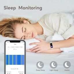 C60 Activity Tracker, Health Tracker with Heart Rate Monitor, Sleep Tracker (Black Strap, Size : Medium) (Pink) image 3