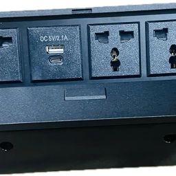 Aplink Conference Table Power Outlet Type-C Fast Charging Pop Up Table Hub Connection Box with 3AC Outlets and USB Port for Conference Room Kitchen Countertop image 2