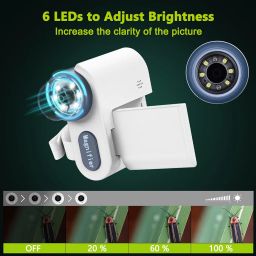 Digital Microscope, 2'' LCD Screen Microscope for Kids and Adults，1200X with 6 Adjustable LED Lights, 32GB SD Card,Photo and Video image 3