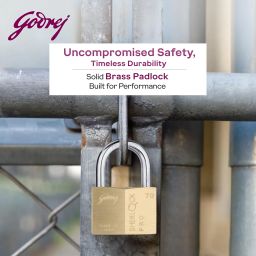 Godrej Locks | Sherlock Pro (70mm) Padlock | with 4 Keys | Premium Solid Brass Lock | Self-Locking Shackle | Double Locking | Rust-Resistant | Suitable for Doors, Outdoor Usage | 5 Years Warranty image 1
