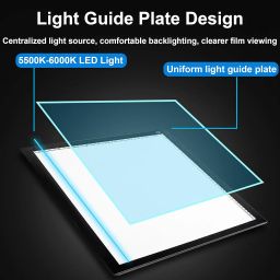 YCCLDIPL A3 Slide Viewer |Film Negatives & Old Slides Scanning Light Box | Light Pad Backlight | Negative Viewer | Hands-Free Ultra-Thin Ultimate Brightness (Includes USB Adapter) - Black image 3