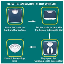 Analog Weight Machine For Human Body, Capacity 120Kg Mechanical Manual Analog Weighing Scale (Black) image 4
