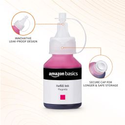 amazon basics BT5000M Ink Bottle | Compatible with Brother Printers - DCP-T220, DCP-T226, DCP-T420W, DCP-T426W, DCP-T520W, DCP-T525W | High Print Quality | Compatibility Tested | Leak-Proof (Magenta) image 1