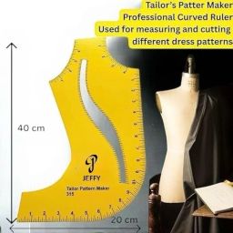 JEFFY Tailor Pattern Maker Ruler Set, French Curve and Hip Curve, Yellow and Orange, Professional Sewing Tools image 4