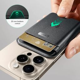 ESR Men Faux Leather For Magsafe Wallet With Find My Functionality, 5 Cards Holder, Strong Magnetic Card Case For Iphone, Wallet Tracker, For Iphone 16/15/14/13/12 Series, Not For 13/12 Mini, Black image 5