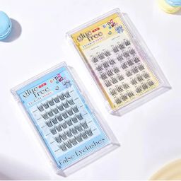 Gege Bear Glue Free False Eyelashes | Instant 3-Second Application – Just Press & Go | No Glue, No Mess, Just Flawless Lashes | Sweatproof & Long-Lasting Hold | Soft, Feathery Fibers for a Lightweight Feel | Reusable & Hypoallergenic | (GX3003-01 / Small Pearl-Blue) image 3